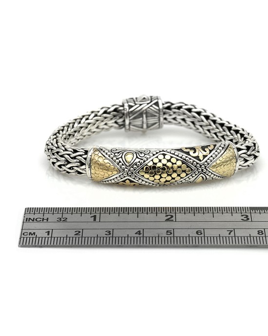 John Hardy Dot Classic Chain Bracelet in Silver and Gold